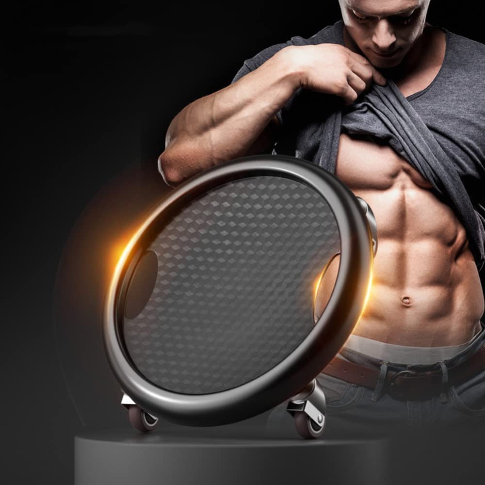 soonbuy Abdominal Muscle Training Sliding Plate, Multi-function Silent Sports Fitness Equipment With Wheels Black