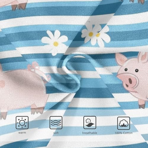 Wusikd Cute Pink Pig Boys' Underwear Cotton Blue Stripe Boys Briefs Soft Toddler Underwear 2T3