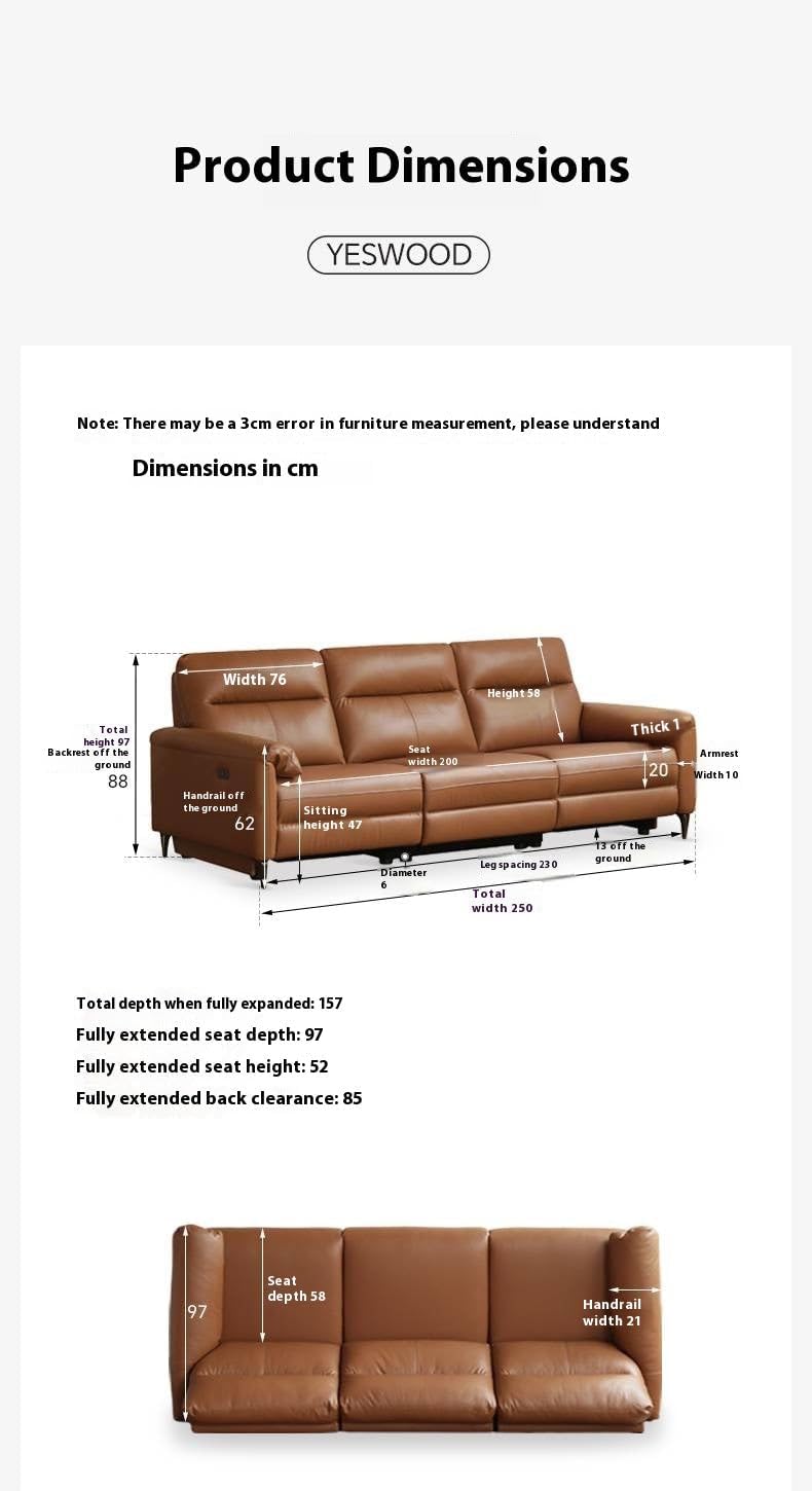 GVAwood Electric Zero-Wall Leather Sofa, Modern Italian-Inspired Design 98.4x38.6x38.2 inch / 250x98x97 сm/Leather Black/Left Electric