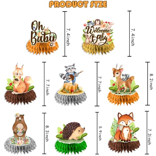 8Pcs 3D Double Side Woodland Animals Centerpieces, Woodland Animals Baby Shower Decorations, Woodland Theme Baby Shower Decorations Table Topper For Boys/Girls, Woodland Centerpieces For Tables #TOP3
