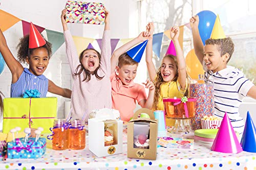 Eupako 50 Pcs Single Cupcake Carriers With Window Insert And Handle Brown Kraft Individual Cupcake Boxes For Bakery, Pastry, Muffins With 100 Stickers #TOP5