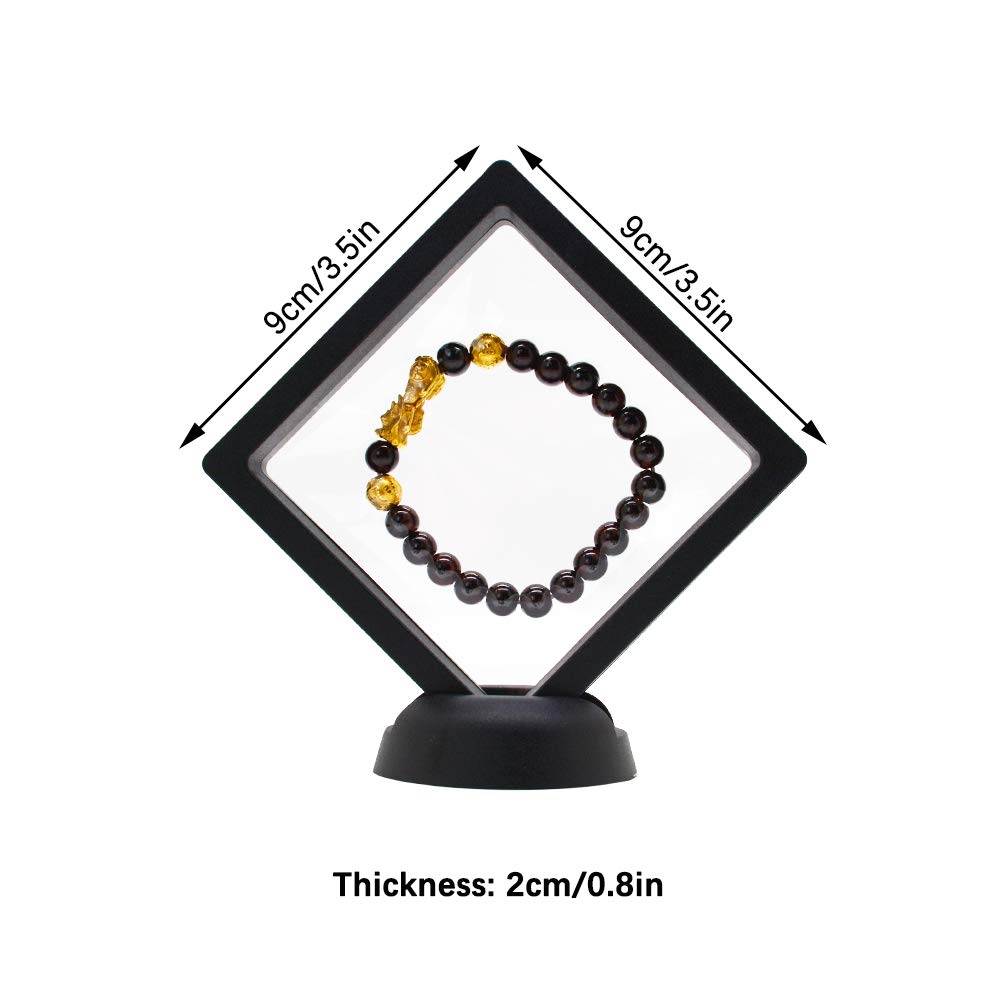 LZYMSZ Zestaw 5 przezroczystych stojaków 3D na monety Challenge, medaliony AA, antyki, biżuterię (wraz z cokołem) (9 x 9 cm)