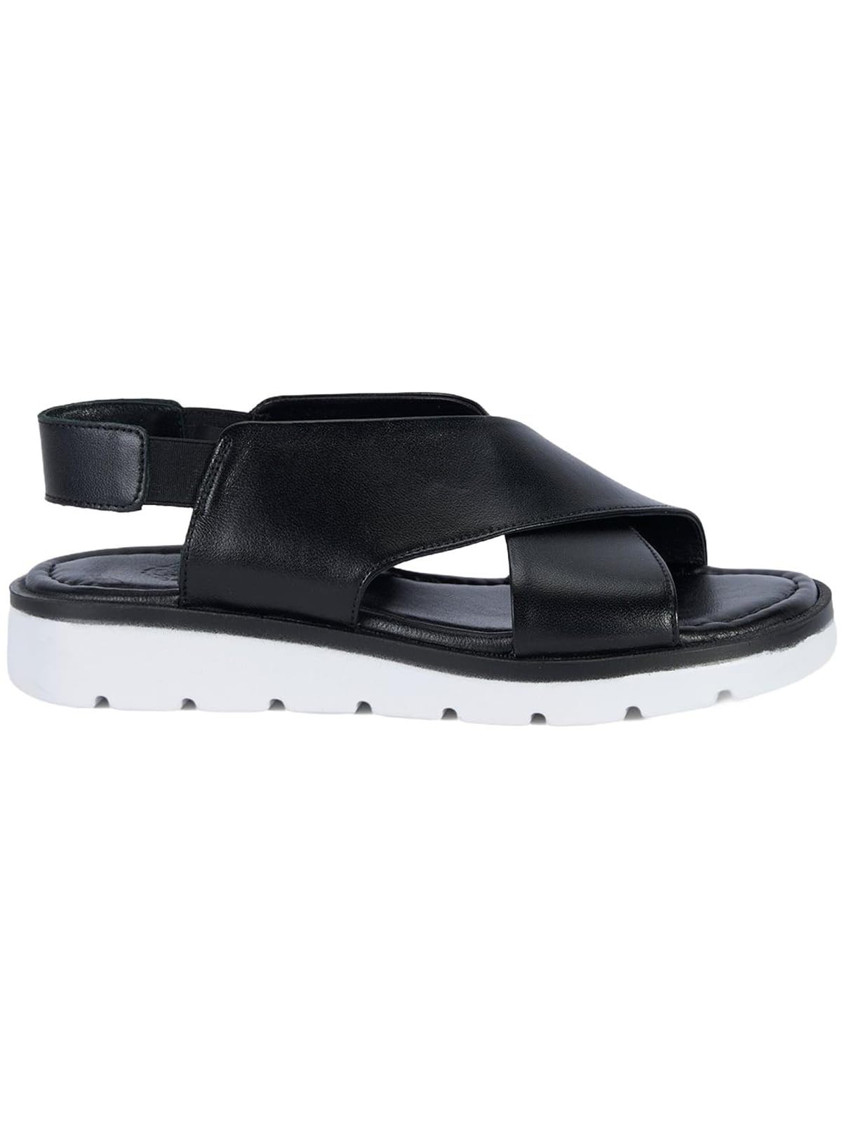 DESA Sandalias de piel con tiras cruzadas para mujer
