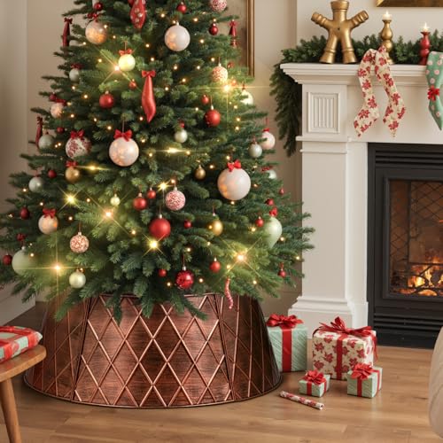 Lanpn Metall Weihnachtsbaum Kragen 90cm, Weihnachtsbaum Halsband Christmas Tree Collar Für Groß L Wetterfest Für Kunstbäume Innen Außen… – Ansicht 2