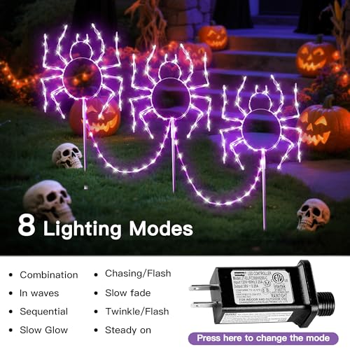 Luces decorativas Halloween araña 3 unidades miniatura 2