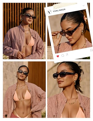 VANLINKER Hexagonal Trendy Polarized Sunglasses for women Men Retro Vintage Shades VL98744