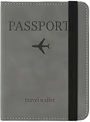 Porta Passaporte Com Elástico Ajustável Organizador De Documentos De Viagem Carteira Porta Cartões Capa Slim Doleira Antifurto Ideal Para Viagens (Cinza)