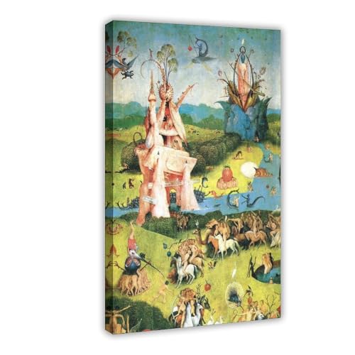 Tableau Jardin des Délices Terrestres de Bosch - Toile 30x45 cm avec cadre à suspendre
