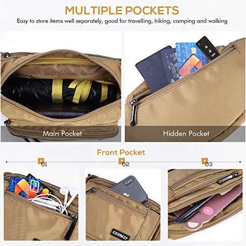 image for CXWMZY Fanny Packs For Women & Men Waist Pack Hip Bum Bag with Multi-P