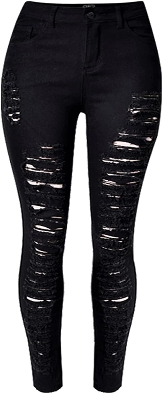 WEIYAN Women’s Stretch Skinny Jeans Slim Fit Ripped Denim Pants Distressed Jeans