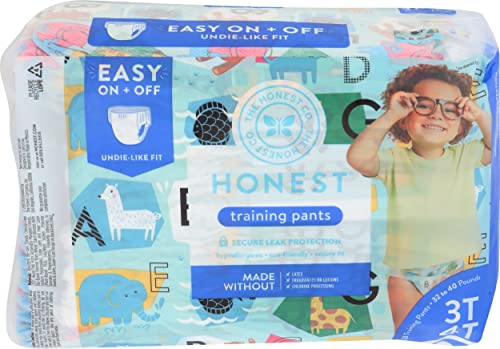 The Honest Honest Training Pants, Animal Abcs, 3T-4T, 23 Count