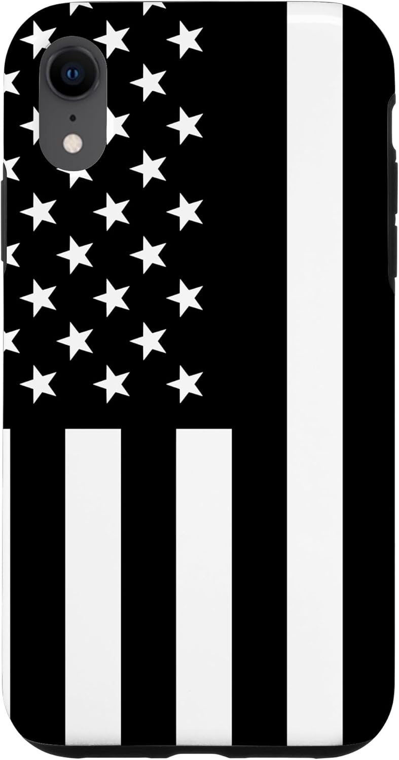 iPhone 13 White Black Patriotic American Flag Case