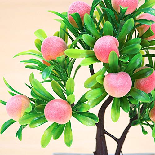 Gigicloud Artificial Plant Potted With Foam Fruit For Home Living Room Tabletop Decoration Peach Tree #TOP1