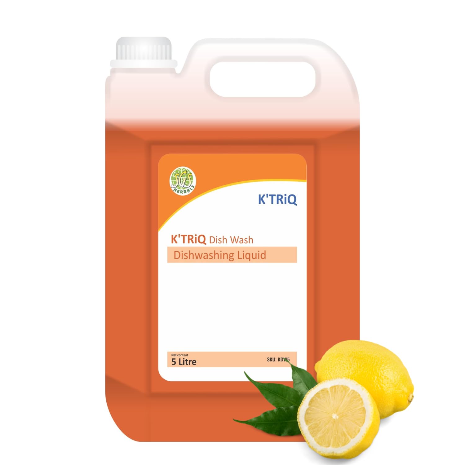 K'TRiQ Dish Wash Liquid Gel 5 Litres Refill Pack, Power of Lemons, Leaves No Residue, Grease Cleaner for All Utensils, Concentrated Dishwash Liquid Kitchen Soap (5 Litre Pack of 1) 1