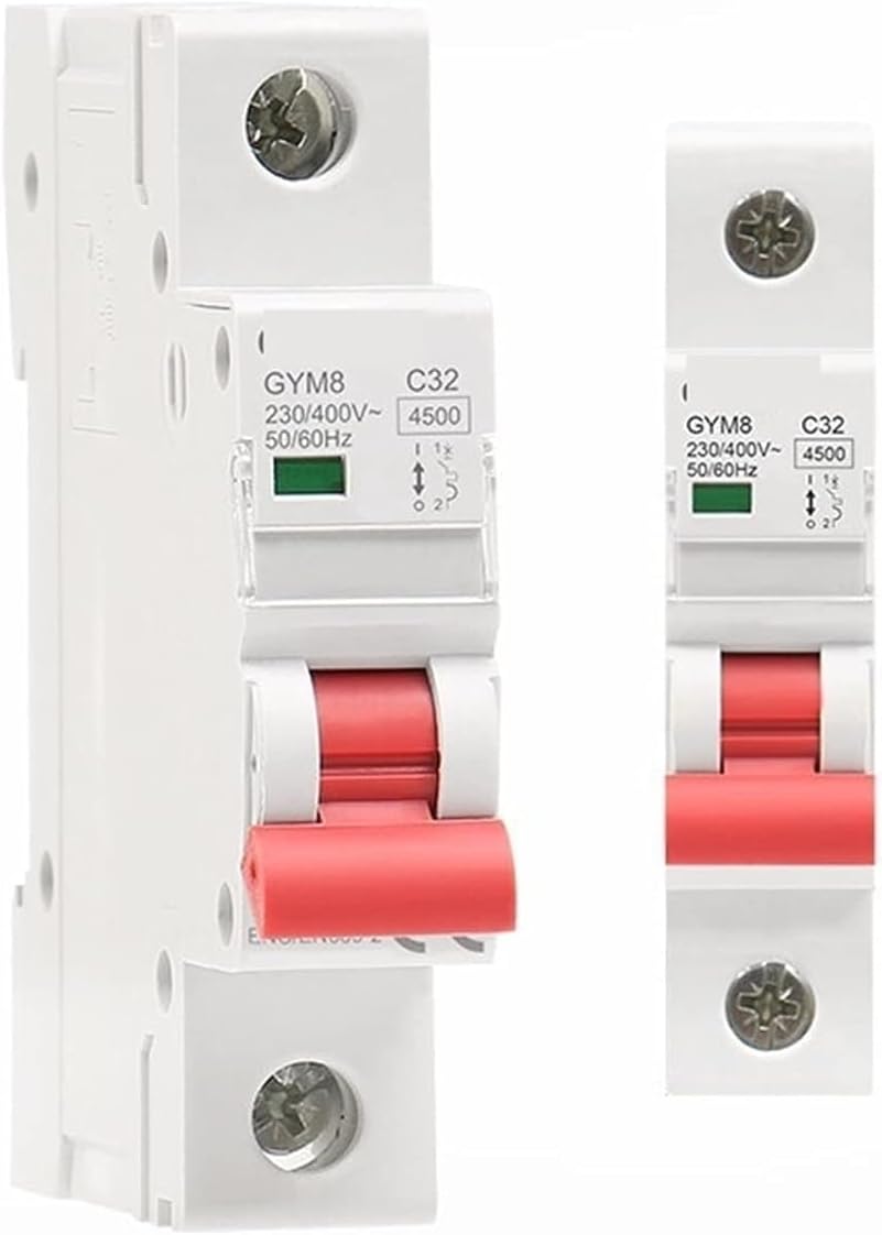 Circuit breakerSingle Phase MCB 6A 10A 16A 20A 25A 32A 40A 50A 63A 220V/400V Mini Circuit Breaker C Curve 1Pcs (Size : 1 Pole C Curve, Color : 6A) (Color : 63A, Size : 1 Pole C Curve)