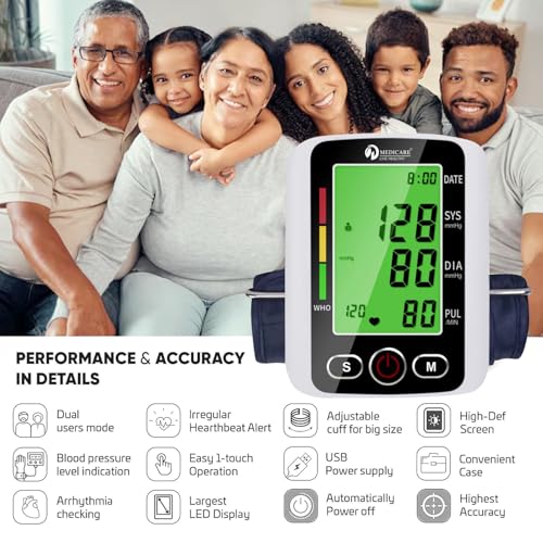 Image of BP Machine Digital Automatic for Home Use | Blood Pressure Monitor with Voice, Large Display, Accurate Upper Arm Cuff for Adults & Elderly (BP-04)