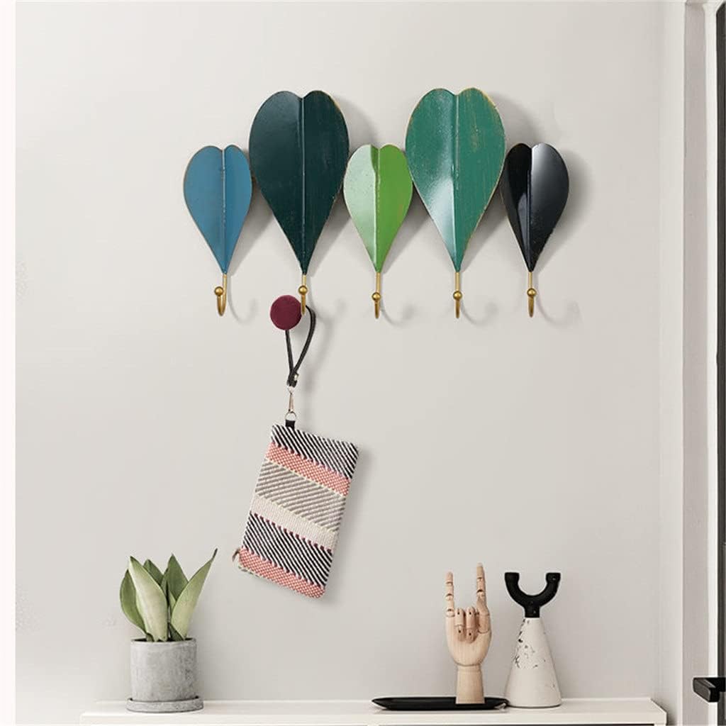 JSEIAJB Nordic Hook Iron Art Coat Hook Door Decoration Coat Rack Porch Key Storage Rack Wall Hanging Coat Hooks(48X29cm)