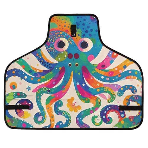 Delantal para taller Colorful Octopus con ajuste y bolsillos miniatura 1