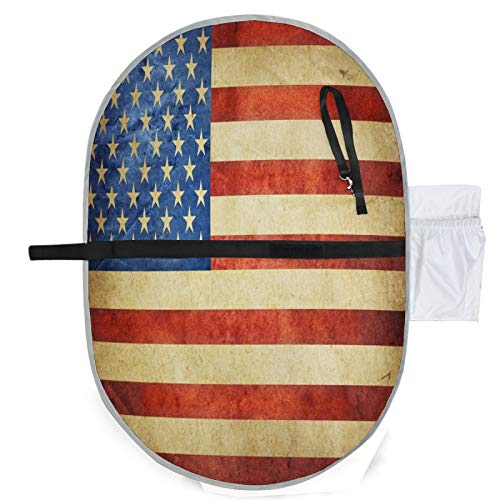 Mnsruu - Cambiador de pañales con bandera americana, impermeable, cambiador de pañales, plegable, para viajes en casa, al aire libre