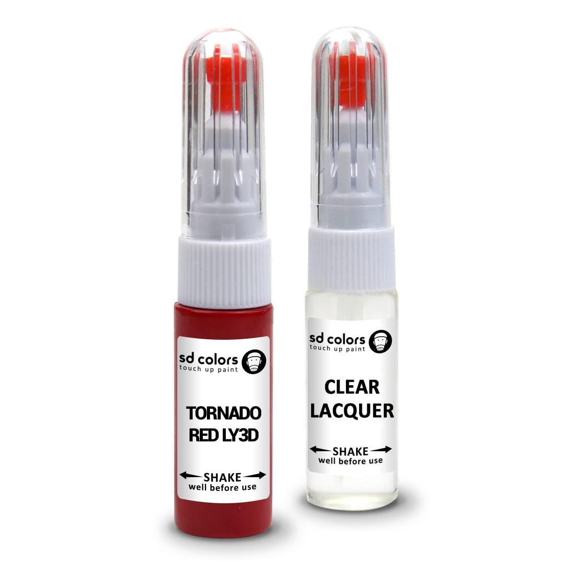 SD COLORS Tornado Red LY3D Ausbesserungslackstift Reparaturset für VW/Audi, 20 ML, Farbcode LY3D Tornado Red (Lack + Lack)