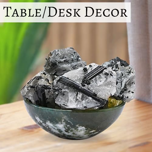 Image of Amazing Gemstone Black Rutilated Quartz Raw Crystals and Healing Stones, Natural Rocks for Tumbling - DIY Raw Stones and Crystals, 2 Pieces