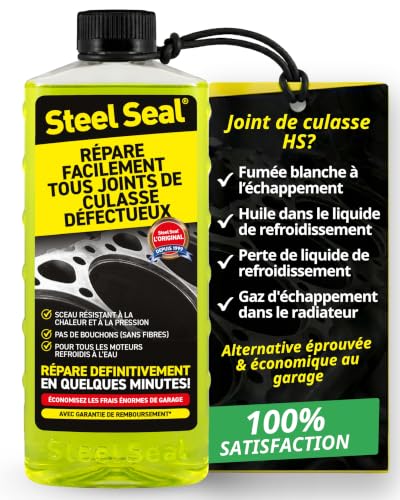 STEEL SEAL Joint de culasse scellant &ndash; R&eacute;pare le joint de culasse, arr&ecirc;te la perte de liquide de refroidissement et &eacute;vite les dommages moteur &ndash; Convient &agrave; tous les moteurs &agrave; refroidissement liquide