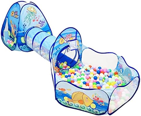 Home 44 3 in 1 Pop Up Play Tent with Tunnel and Basketball Hoop, Toddlers Pretend Playhouse for Kids, Toddlers, Boys, Girls, Indoor & Outdoor Use