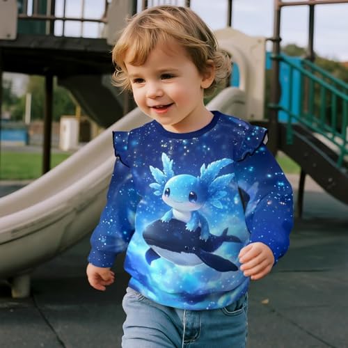 DISNIMO Toddler Sweatshirt Kids Long Sleeve Shirt Girls Crewneck Sweatshirts Ruffle Pullover Fall Clothes3