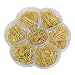Chenkou Craft 700pcs Assorted of 7 Sizes Mix Flat Head Pins for Jewelry Making (Gold, Mix)