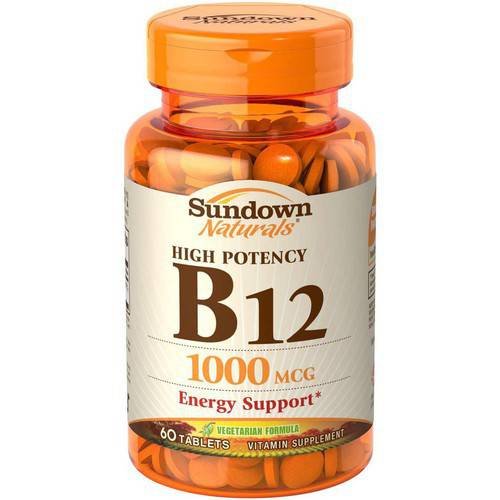 Sundown Naturals Vitamin B-12 High Potency 1000 Mcg, 60 Count
