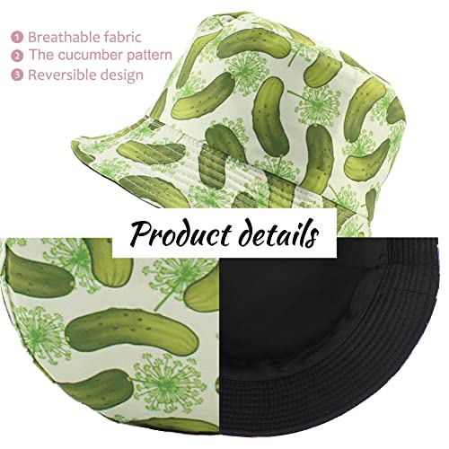 Image of Reversible Bucket Hat for Women Summer Travel Fisherman Cap, Girls Cute Double Side Wear Bucket Cap