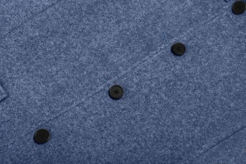 CHARTOU Women Winter Long Pea Coat Wool Blend Stand Collar Single Breast Thicken Blazer Jacket4