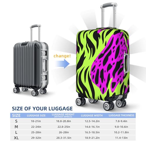 Neon Green Purple Black Pattern Elastic Travel Luggage Covers Dustproof Scratch-Resistant Suitcase Protector Fit 22-24 Inch4