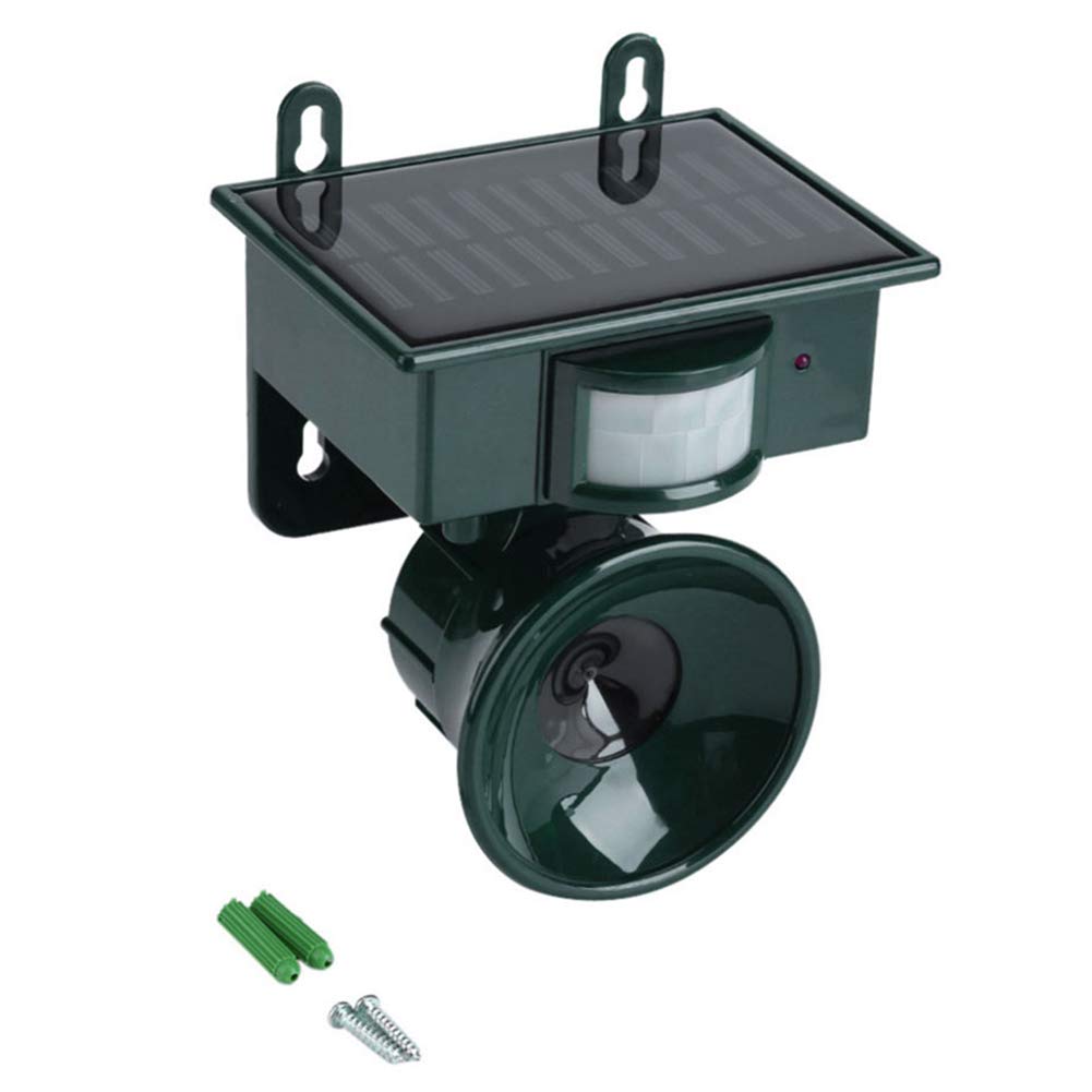 WUFENG Solar Animal Repeller, Outdoor Ultrasonic Pest Repeller, PIR Motion Sensor Ultrasonic Motion Activated Alarm, Wild Animals Away Tool for Lawns Gardens Fields and Fruit Forests