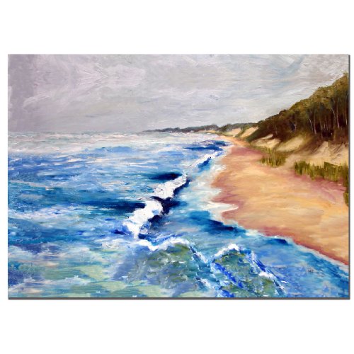 Trademark Art Lake Michigan Beach with Whitecaps I Canvas Art