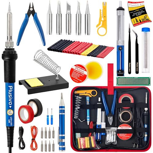 Soldering Iron Kit, 60W Soldering Iron Adjustable Temperature 25-in-1, 5 Solder Tips,...