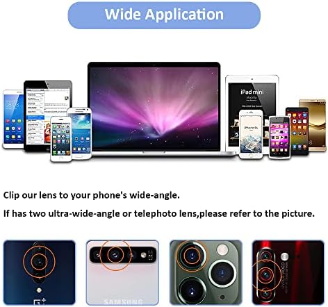 Viwind Phone Camera Lens with Professional HD 0.45x Super Wide Angle Lens,12.5X Super Macro Lens for Universal Phone, iPhone 7/8/11/11 pro/xs/xr/12 pro, Samsung(Black)