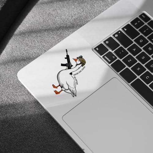 Image of 3pcs Tactical Goose Funny Sticker Pack, Armed Goose Meme Peace was Never an Option Design, Die Cut Waterproof Vinyl Decal for Laptop, Water Bottle, Phone, Window, Helmet Gift 3 Inches