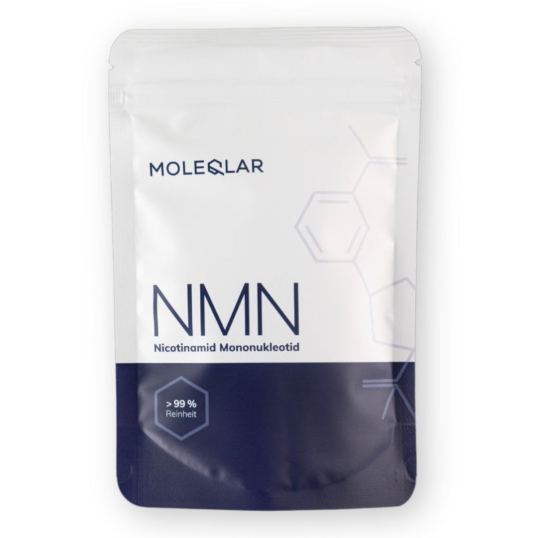 MoleQlar NMN 100 gramos – Polvo de alta pureza del fabricante premium Uthever – más del 99% de pureza certificada – probado en Alemania – Materia prima de marca – Paquete económico