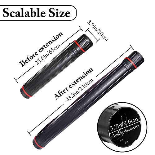 Poster Tube Black Telescoping Drafting Tube Drawings Documents Tube Storage Extendable Artwork Tubes #TOP5