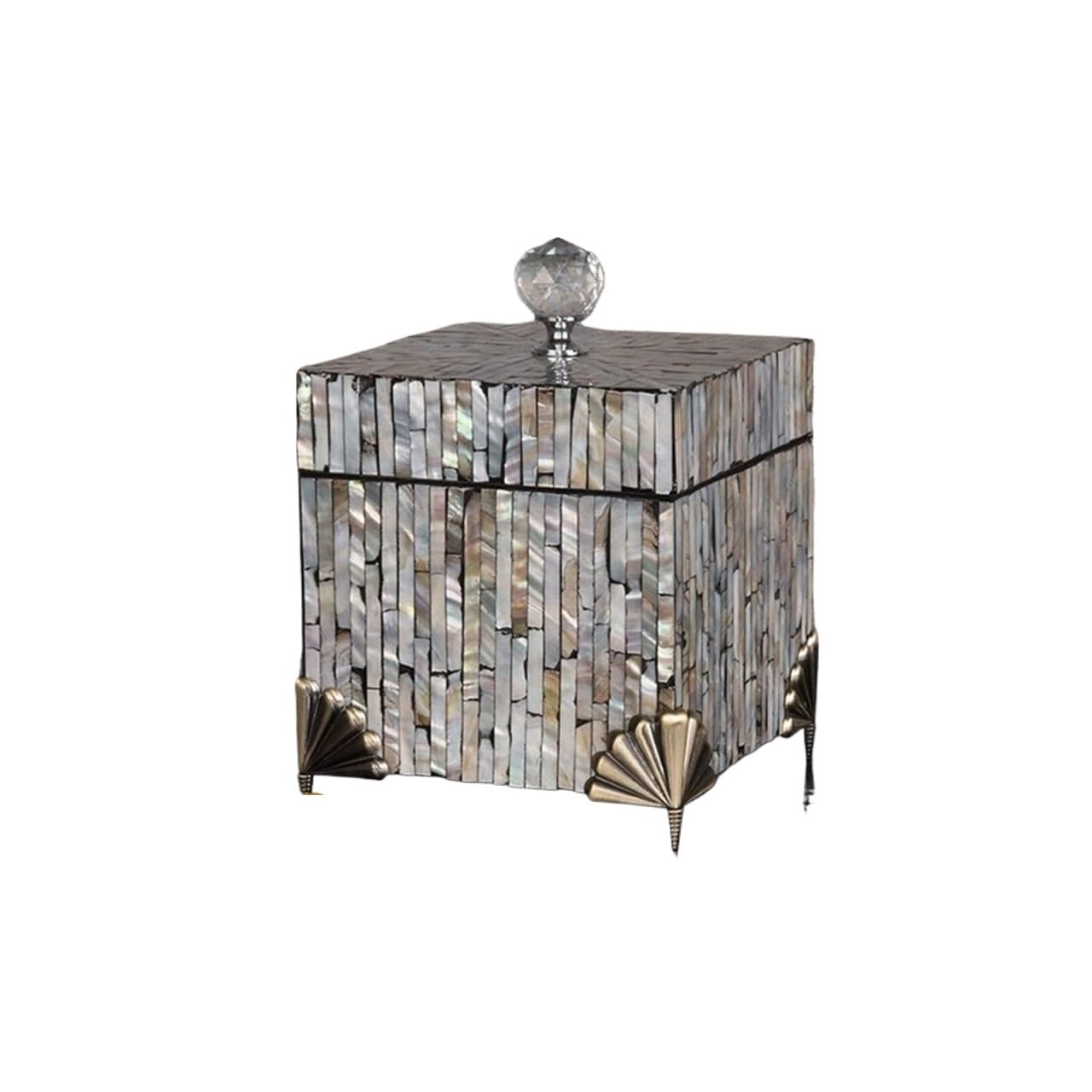 JCAKES Boîtes A Bijoux Avec couvercle à poignée en cristal géométrique, bijoux en coquillage naturel faits à la main Accessoires Pour Bijoux