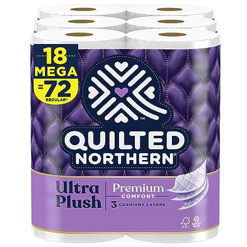 Quilted Northern Ultra Plush Toilet Paper, 18 Mega Rolls = 72 Regular