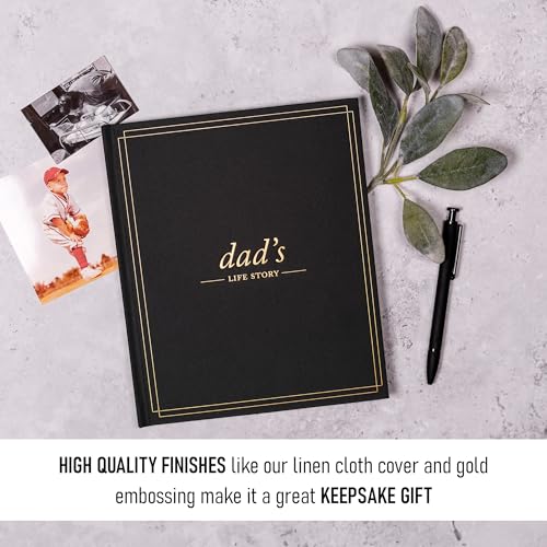 DUNCAN & STONE PAPER CO. 85 Page Dad's Story Book - Linen Bound Journal For Dad - Memory Book For Dad To Fill Out w/Prompts, Family Tree & More for Journaling (Charcoal) by DUNCAN & STONE PAPER CO. - Image 4