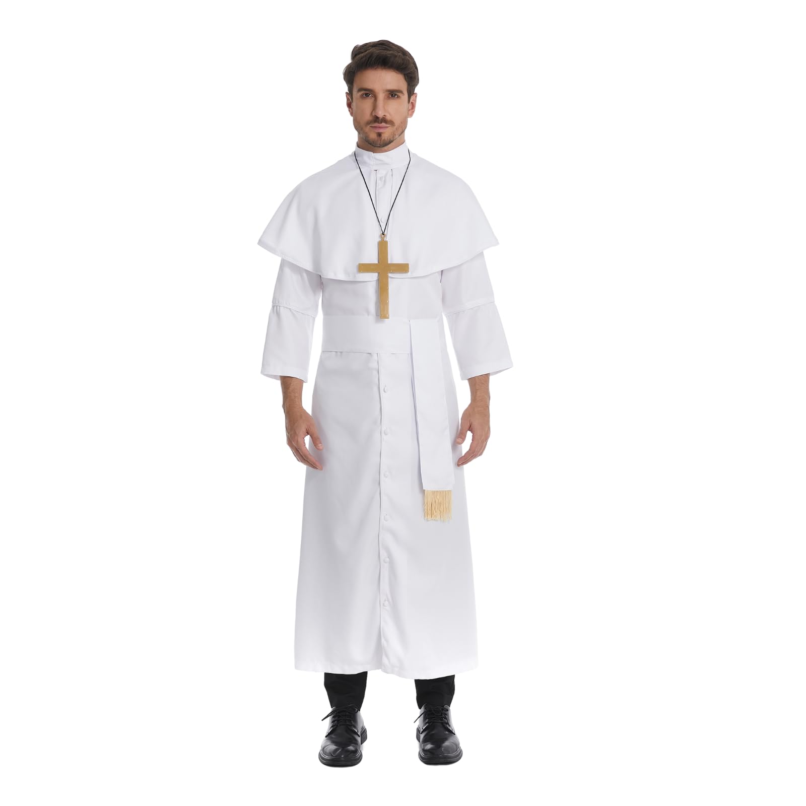 TOONRAIN Priest Costume for Men Missionary Father Adults Actor for Cosplay