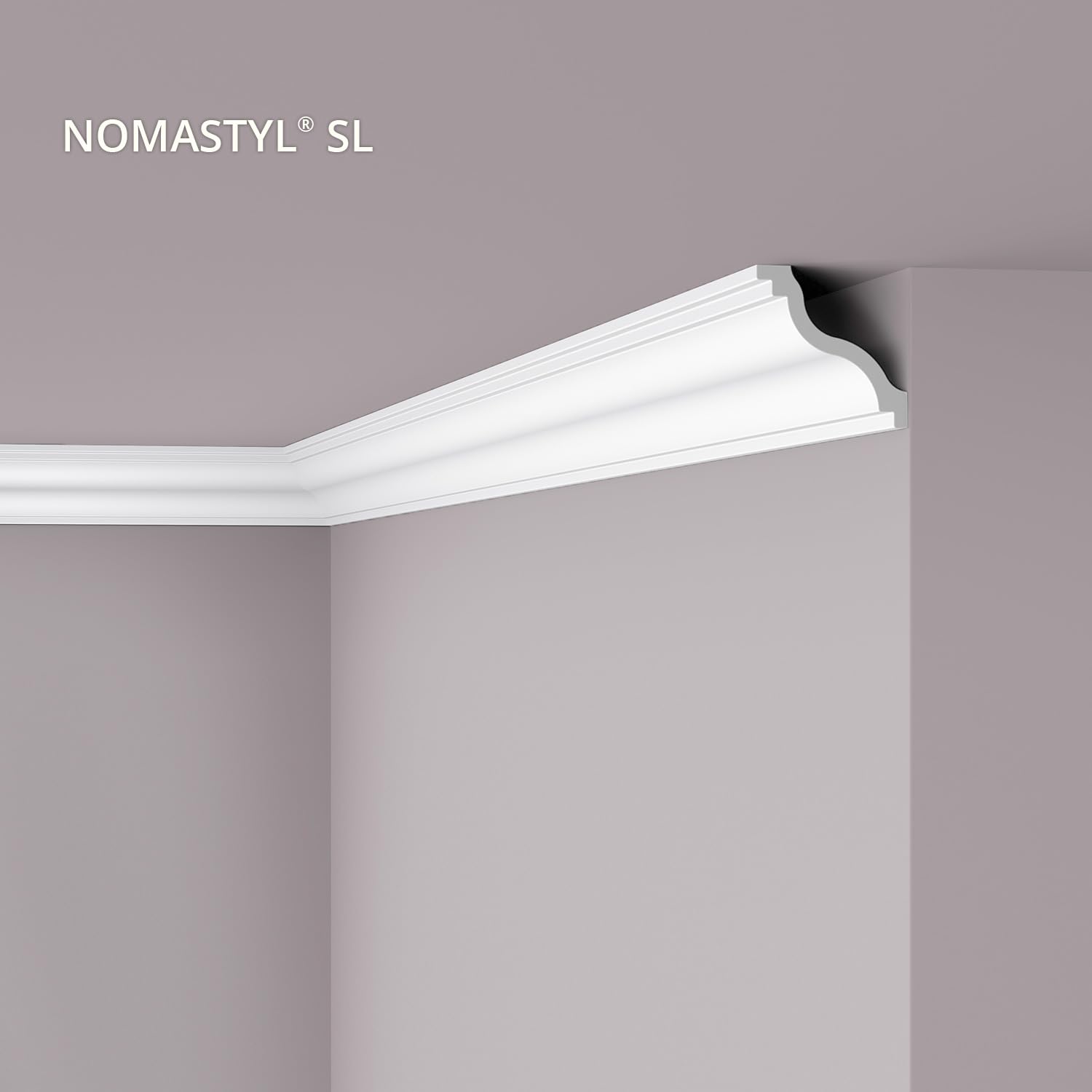 SL NOMASTYL Moulure de plafond - 10 pièces (20 m) - 100 x 100 x 2000 mm - NOËL & MARQUET - une marque de NMC - Polystyrène