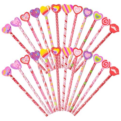 Lápices FOIMAS Pack 24 pcs San Valentín con borrador miniatura 7