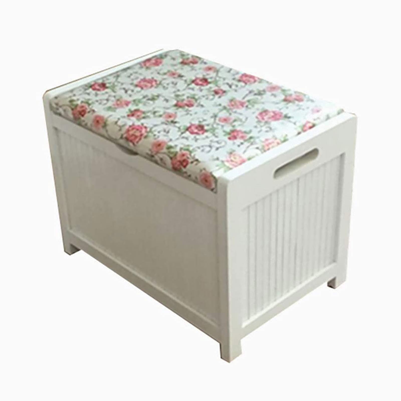 Pouf de rangement blanc pour changer de chaussures dans l'entrée