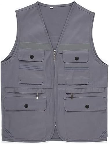 Chaleco reflectante de seguridad de alta visibilidad, chaleco reflectante con bolsillo y cremallera