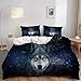AILONEN Wolf Duvet Cover Set,Wolf Bedding Set Full Size,Wolf Pattern Printed Comforter Cover for Kids,1 Quilt Cover 2 Pillowcases 3 Piece