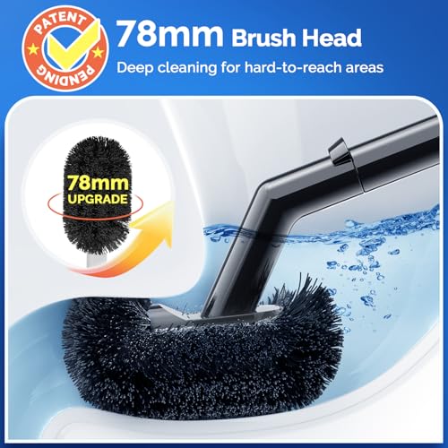 Image of HAMITOR Toilet Plunger Bowl Brush Combo：Heavy Duty Rubber for Drain Clog Remover - Curved Design Bristles for Deep Cleaning Under Rim - Compact Bathroom Cleaning Tools for New Homet Essentials - Black